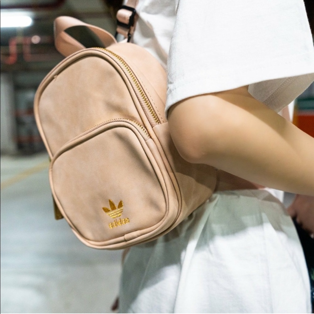 BNWT - Adidas Originals Mini PU Suede Backpack in Ash Pearl Pink